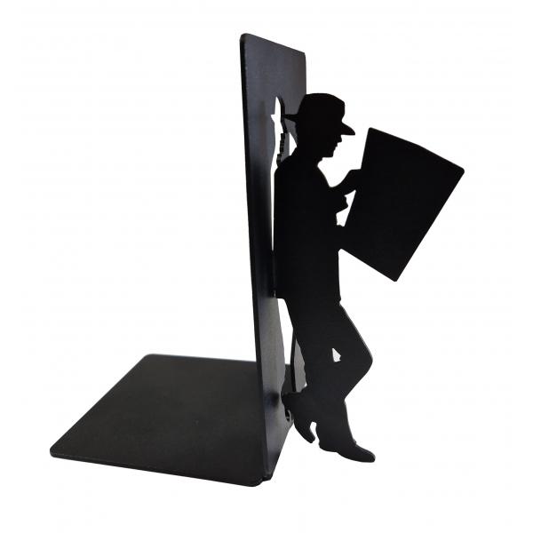 Suport de carte Man Reading, Otel, 180 x 110 mm, Negru mat 1