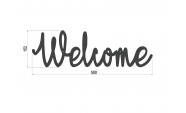 Decoratiune perete din metal Welcome, 50 cm x 15 cm 2