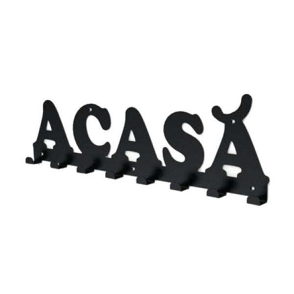 Cuier metalic Acasa culoare negru mat 58x19 cm 1
